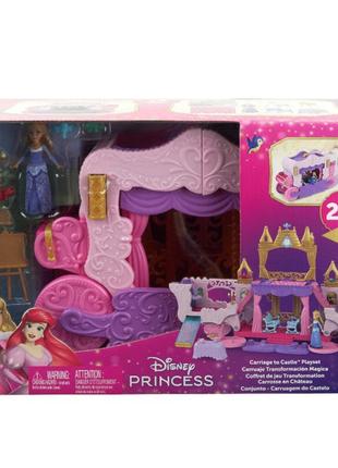 Игровой набор замок-карета 2 в 1 с мини каймой авророй диссней mattel
