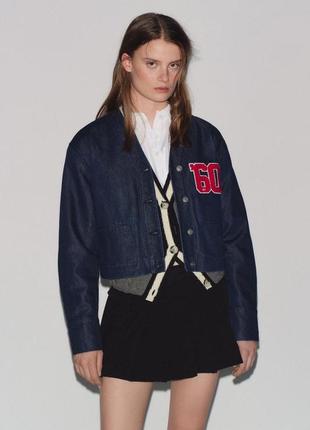 Джинсова верхня сорочка trf з командою nfl патріоти