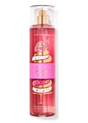 Спрей для тела sweet petal pound cake 236ml bath & body works