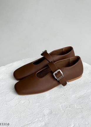 Туфли балетки кожаные