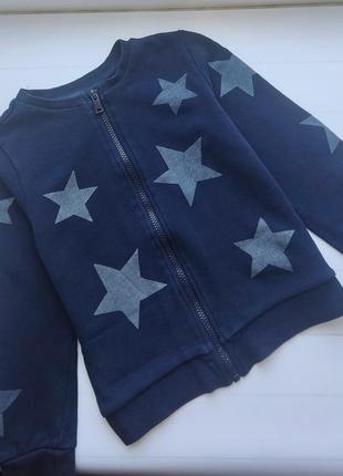 Синя толстовка на дівчинку кофта розмір 122 на 6-7 років