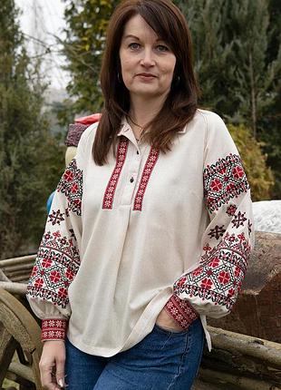 Вышиванка женская оригинальная из льна