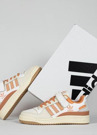 Жіночі кросівки adidas forum low white orange