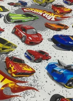 Простирадла на резинці з бязі - машинки hot wheels, є усі розміри, швидка відправка2 фото