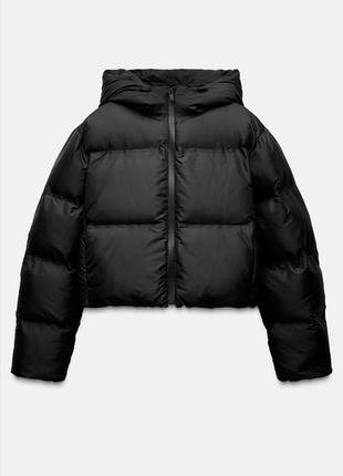 Теплий пуховик, анорак zara water-repellent