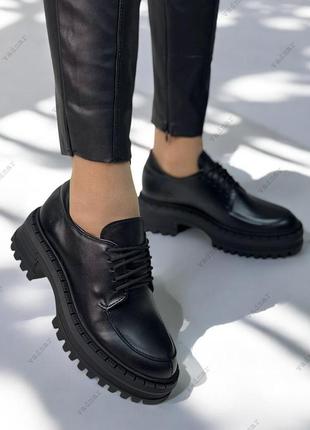36-41 рр туфли, броги на платформе натуральная замша/кожа черный, коричневый, капучино