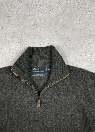 Polo ralph lauren cashemire 1/3 zip sweater свитер мужской xl