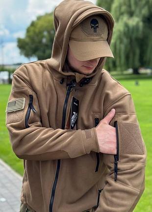 Кофта флисовая helikon-tex patriot jacket серая и кайот и свинца