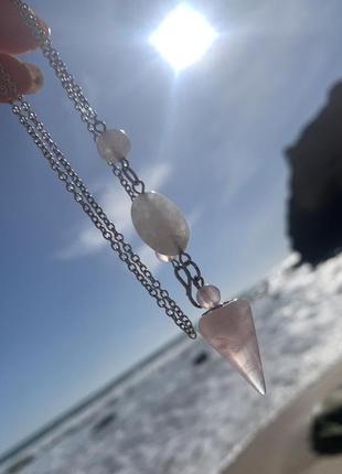 Подвеска - маятник из розового кварца ′подсознание′