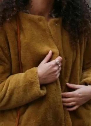 Женская куртка шубка тедди из искусственного меха zara размер xs/s