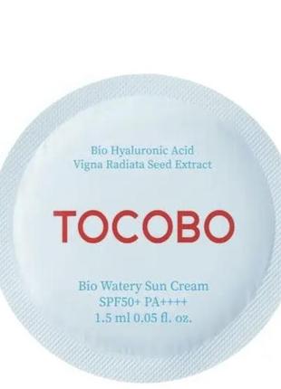 Пробник солнцезащитный крем tocobo bio watery sun cream spf50+ pa++++ 1,5 ml