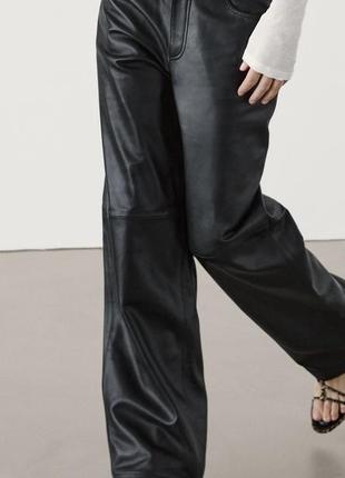 Брюки кожаные massimo dutti