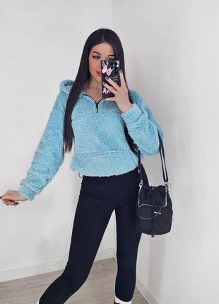 Теплий костюм, 5 кольорів, кофта хутро і лосіни рубчик з начосом