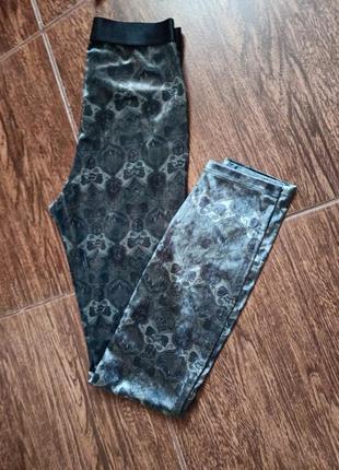 Лосины леггинсы s/m бархатные плюшевые неоготика бохо узоры
