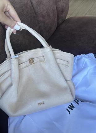 Jw pei hana mini faux suede tote bag замш