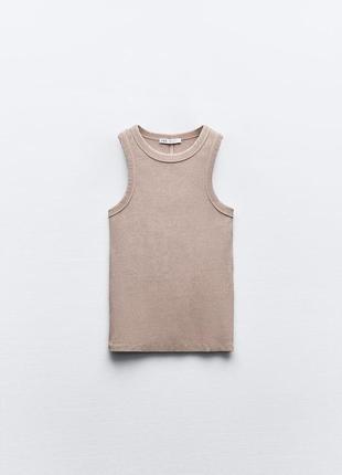 Топ, майка в рубчик zara, новая коллекция, размер s (xs)
