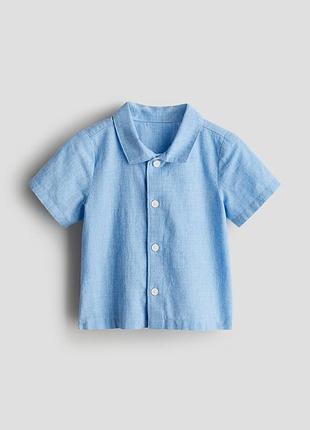 6-9/9-12/12-24 месяцев h&m новая фирменная хлопковая рубашка с коротким рукавом тенниска