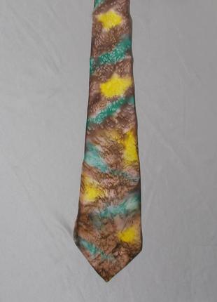 Новый галстук шелковый яркий ручной работы