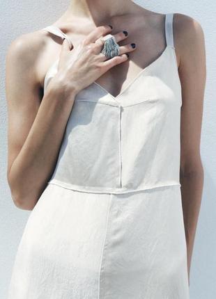 Шовкова міді сукня сатинова сукня плаття zara2 фото