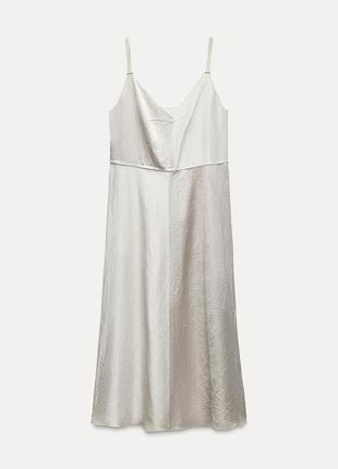 Шовкова міді сукня сатинова сукня плаття zara5 фото