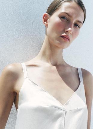 Шовкова міді сукня сатинова сукня плаття zara4 фото