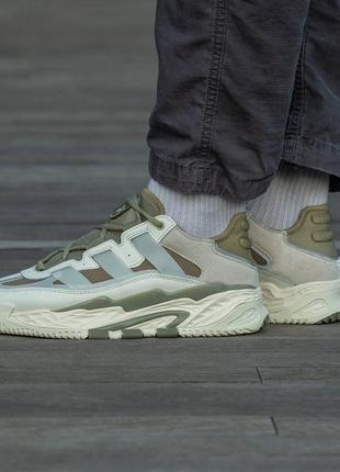 Мужские кроссовки adidas niteball white\olive