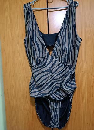 Купальник очень большого размера принт зебра