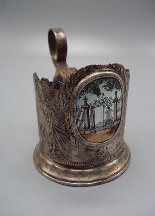 Підсклянник ліньград метал емаль висота 8 см, діаметр 7 см no13654