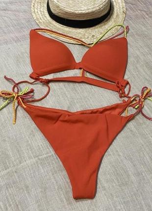 Calzedonia крутой раздельный купальник на завязке качественного бренда (италия)