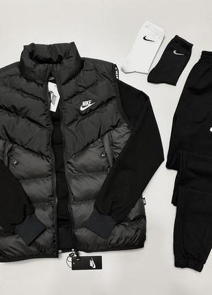 Набор nike черный жилет свитшот штаны 2 пары носки
