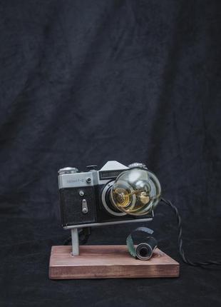 Світильник ручної роботи, настільна лампа, світильник з фотоапарату, лампа едісона