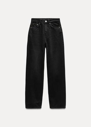 Черные джинсы zara mom fit размер 44