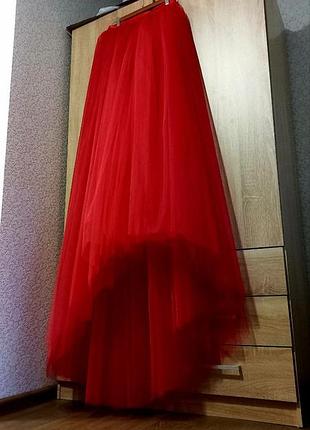 Шикарна спідниця асиметрія з фатину