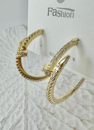 Серьги гвозди, трендовые серьги гвоздей