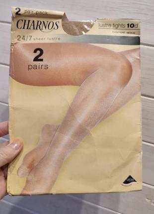 Класивые глянцевые колготки 10 ден  с ажурными трусиками