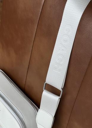 Женская сумка сумочка кросс-боди кожаная из кожи через плечо белая маленькая7 фото