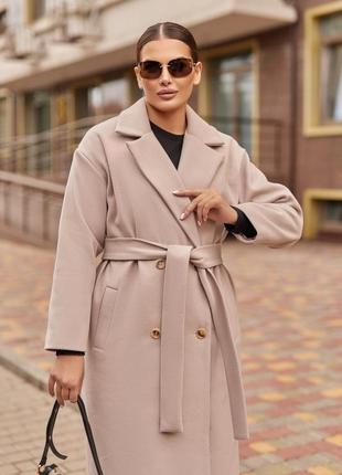 Пальто женское,цветный беж,балал3 фото