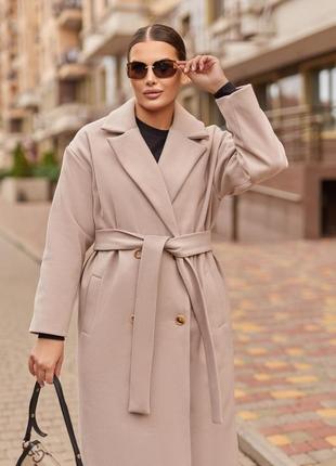 Пальто женское,цветный беж,балал4 фото