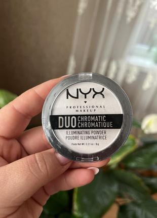 Пудра-хайлайтер nyx cosmetics duo chromatic illuminating powder