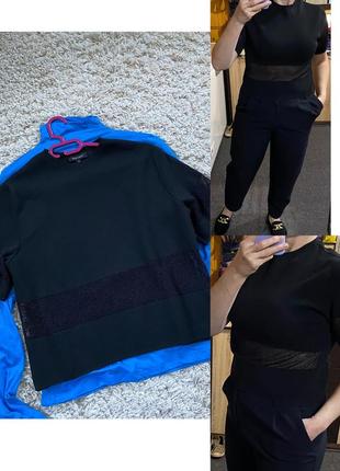 Базовий чорний светр з коротким рукавом/американка ,new look,p.8-12