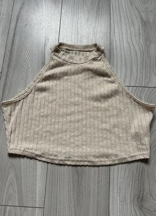 Топ рубчик мʼякий американка беж