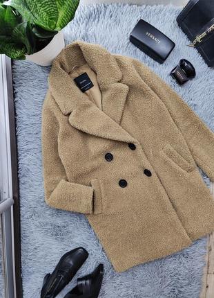 Стильне тепле демісезонне пальто тедді, барашек 🐑 від bershka.