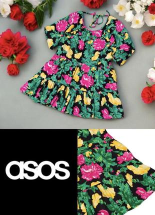 Яркая блуза с цветочным принтом asos этикетка