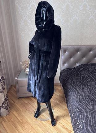 Норковая шуба с капюшоном, бренд avanti