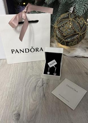 Сережки pandora рожеве серце