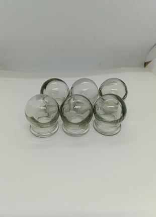 Скляні медичні банки 6 шт на спину лікувальні для масажу медецинские стеклянные банки для лечения болезней или массажа