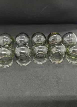 Скляні медичні банки 10 шт на спину лікувальні для масажу медецинские стеклянные банки для лечения болезней или массажа