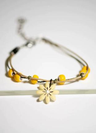Браслет керамические детали цветок