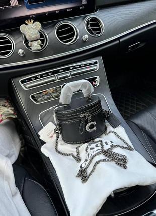 Женская черная сумка из эко кожи coach