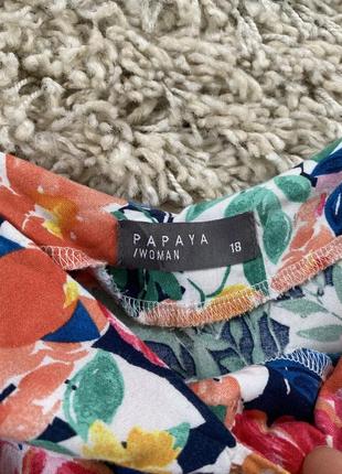Легка літня довга сукня в квітковий принт,papaya,p.16-188 фото